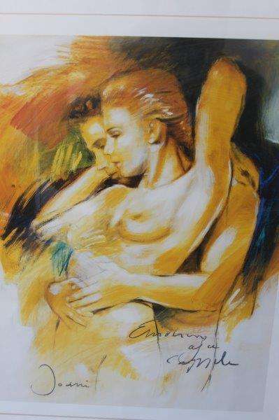 A MAGNIFICENT CLASSY SIGNED NUDE FRAMED IN A BROAD WOODEN FRAME BEHIND GLASS = STUNNING!!!