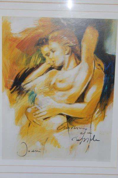 A MAGNIFICENT CLASSY SIGNED NUDE FRAMED IN A BROAD WOODEN FRAME BEHIND GLASS = STUNNING!!!