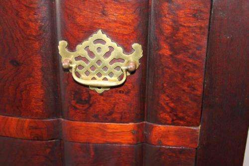 A SUPERB ANTIQUE SOLID STINKWOOD BALL AND CLAW FLIP-TOP WRITING DESK WITH TWO LARGE DRAWERS