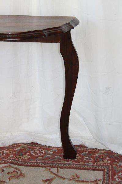 AN AWESOME AND VERY ELEGANT VINTAGE SOLID IMBUIA HALF MOON OCCASIONAL/ COFFEE TABLE