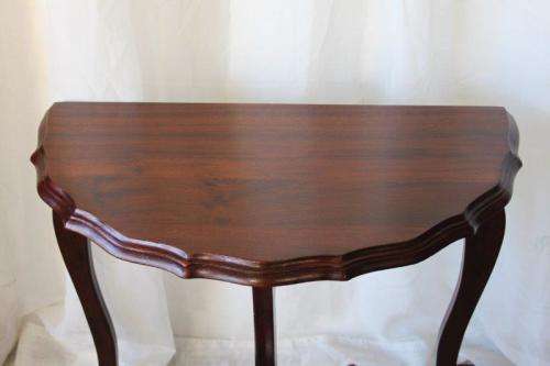 AN AWESOME AND VERY ELEGANT VINTAGE SOLID IMBUIA HALF MOON OCCASIONAL/ COFFEE TABLE