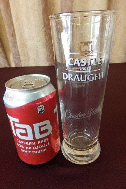 A FANTASTIC COLLECTION OF SIX 300ml CASTLE LAGER DRAUGHT BRANDED BEER GLASSES bid/glass