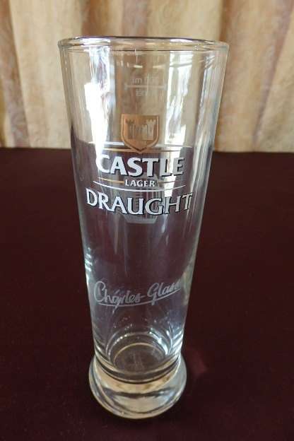A FANTASTIC COLLECTION OF SIX 300ml CASTLE LAGER DRAUGHT BRANDED BEER GLASSES bid/glass