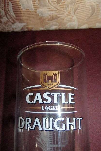 A FANTASTIC COLLECTION OF SIX 300ml CASTLE LAGER DRAUGHT BRANDED BEER GLASSES bid/glass