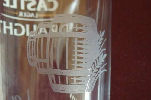 A FANTASTIC COLLECTION OF SIX 300ml CASTLE LAGER DRAUGHT BRANDED BEER GLASSES bid/glass