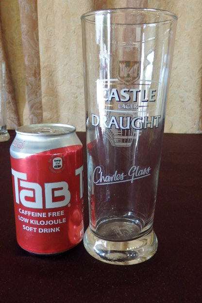 AN AWESOME COLLECTION OF SIX 500ml CASTLE LAGER DRAUGHT BRANDED BEER GLASSES bid/glass