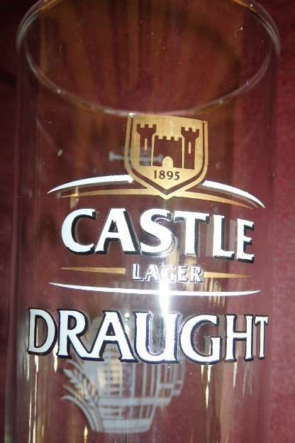 AN AWESOME COLLECTION OF SIX 500ml CASTLE LAGER DRAUGHT BRANDED BEER GLASSES bid/glass