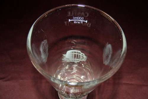 AN AWESOME COLLECTION OF SIX 500ml CASTLE LAGER DRAUGHT BRANDED BEER GLASSES bid/glass