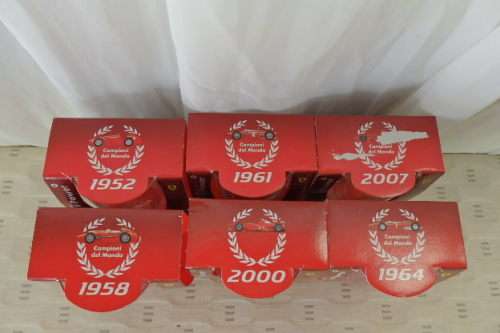 AN AMAZING COLLECTION OF 6x OFFICIAL SHELL FERRARI COLLECTIBLE DRINKING GLASSES IN THEIR BOXES