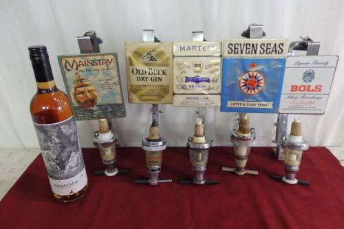 A FANTASTIC COLLECTION OF 5x BRANDED ALCOHOL OPTICS; PERFECT TO MOUNT BEHIND YOUR COUNTER bid/optic