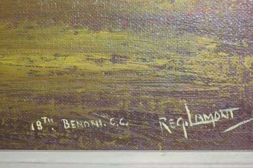 A FANTASTIC ORIGINAL SIGNED PAINTING BY 20th CENTURY SOUTH AFRICAN ARTIST; REG LAMONT