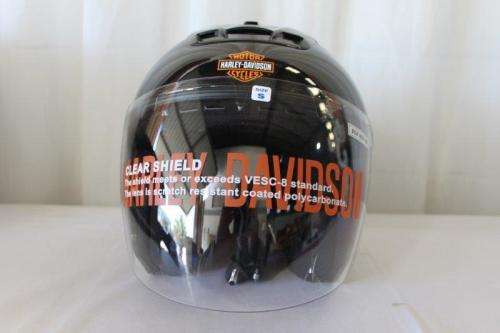 AN AWESOME ORIGINAL HARLEY DAVIDSON "ULTRA JET BLACK" OPEN FACE HELMET (SIZE S) - NEVER USED