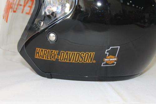 AN AWESOME ORIGINAL HARLEY DAVIDSON "ULTRA JET BLACK" OPEN FACE HELMET (SIZE S) - NEVER USED