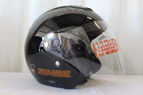 AN AWESOME ORIGINAL HARLEY DAVIDSON "ULTRA JET BLACK" OPEN FACE HELMET (SIZE S) - NEVER USED