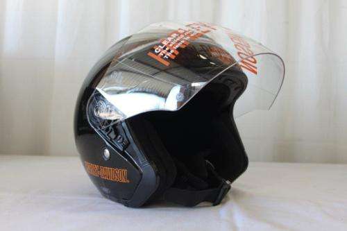 AN AWESOME ORIGINAL HARLEY DAVIDSON "ULTRA JET BLACK" OPEN FACE HELMET (SIZE S) - NEVER USED