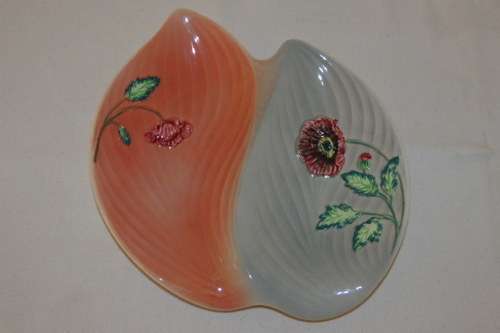 AN EXQUISITE VINTAGE (c1935) ART DECO PINK AND GREY "SHORTER & SON" PORCELAIN HORS D'OEUVRES PLATE