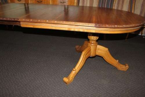 A SPECTACULAR HAND CARVED BURMESE TEAK 10-SEATER DININGROOM SUITE w/ EXTENDING TABLE & CARVER CHAIRS