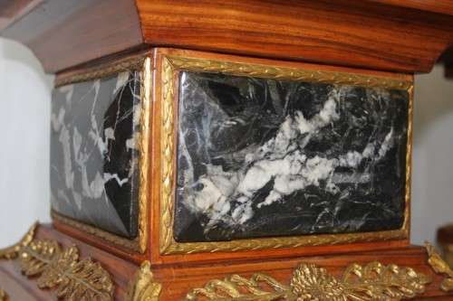 2x RARE ANTIQUE ITALIAN MADE KINGWOOD & MARBLE LOUIS XVI PEDESTALS w/ ORMOLU DETAILING bid/pedestal