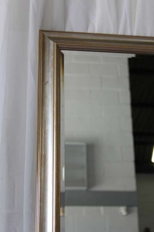 AN AWESOME FULL LENGTH "BEVELED GLASS" WALL MIRROR WITH A BEAUTIFUL ANTIQUE GOLD FRAME