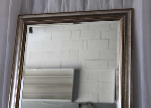 AN AWESOME FULL LENGTH "BEVELED GLASS" WALL MIRROR WITH A BEAUTIFUL ANTIQUE GOLD FRAME