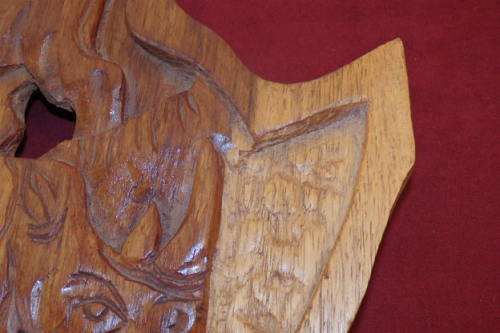 A BEAUTIFUL LARGE "AFRICAN CONTINENT" HAND CARVED WALL CLOCK WITH BIG FIVE CARVED DETAILING