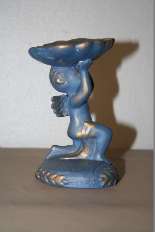 A BEAUTIFUL BLUE AND GOLD CHERUB FIGURINE FOR THAT SPECIAL LITTLE GIRL