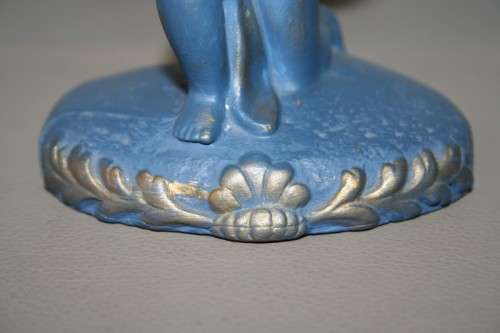 A BEAUTIFUL BLUE AND GOLD CHERUB FIGURINE FOR THAT SPECIAL LITTLE GIRL