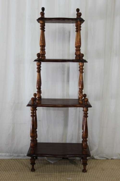 A STUNNING TALL VINTAGE FOUR-TIER "WHATNOT" DISPLAY SHELF IN GREAT CONDITION