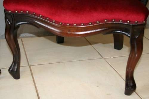 TWO SPECTACULAR ANTIQUE VICTORIAN ROSEWOOD LADIES PARLOUR CHAIRS w/ DEEP BUTTON DETAILING bid/chair