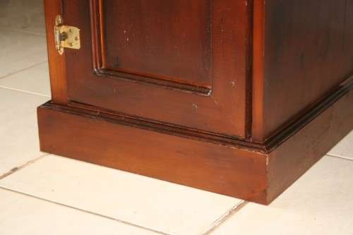 A STUNNING LARGE INDONESIAN TEAK EXECUTIVE "PARTNER" DESK WITH BRASS HANDLES AND HINGES
