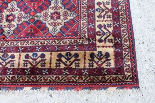A TRULY SPECTACULAR LARGE (3m x 1.88m) RUSSIAN BLUE KAZAK "PERSIAN" CARPET IN MAGNIFICENT CONDITION