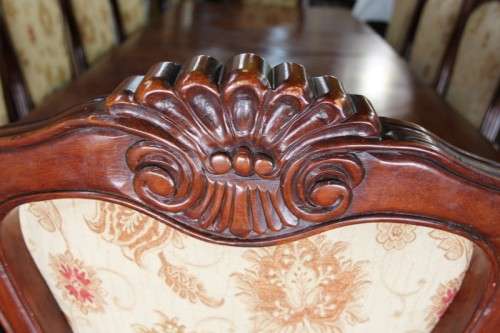 10x MAGNIFICENT TOP QUALITY CARVED WALNUT DINING CHAIRS INCLUDING 2x CARVERS bid/chair
