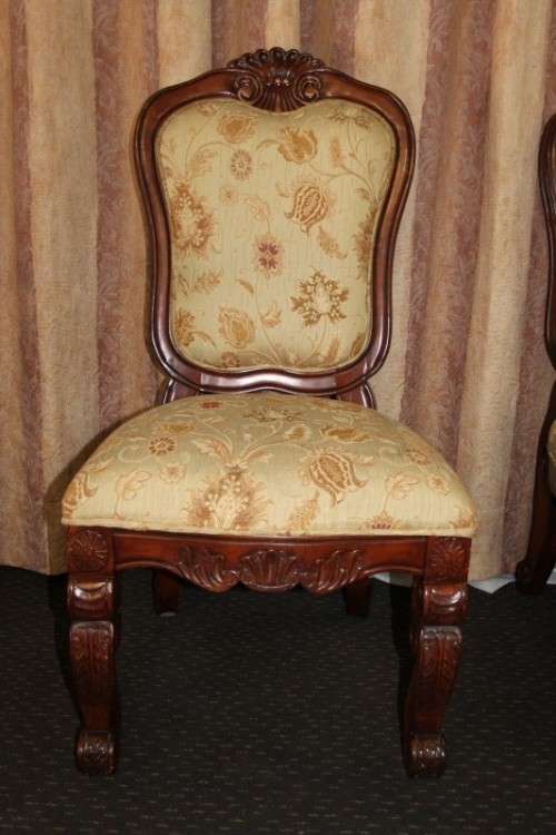 10x MAGNIFICENT TOP QUALITY CARVED WALNUT DINING CHAIRS INCLUDING 2x CARVERS bid/chair