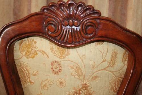 10x MAGNIFICENT TOP QUALITY CARVED WALNUT DINING CHAIRS INCLUDING 2x CARVERS bid/chair