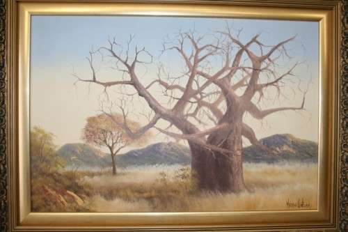 A STUNNING FRAMED OIL ON BOARD LANDSCAPE PAINTING BY THE (LATE) 20th CENTURY ARTIST HENNIE COETZEE