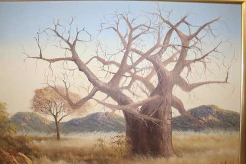 A STUNNING FRAMED OIL ON BOARD LANDSCAPE PAINTING BY THE (LATE) 20th CENTURY ARTIST HENNIE COETZEE