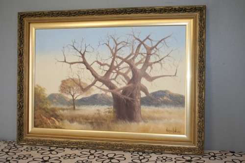 A STUNNING FRAMED OIL ON BOARD LANDSCAPE PAINTING BY THE (LATE) 20th CENTURY ARTIST HENNIE COETZEE