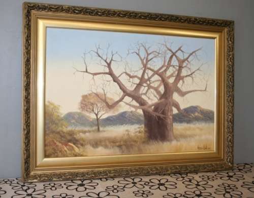A STUNNING FRAMED OIL ON BOARD LANDSCAPE PAINTING BY THE (LATE) 20th CENTURY ARTIST HENNIE COETZEE