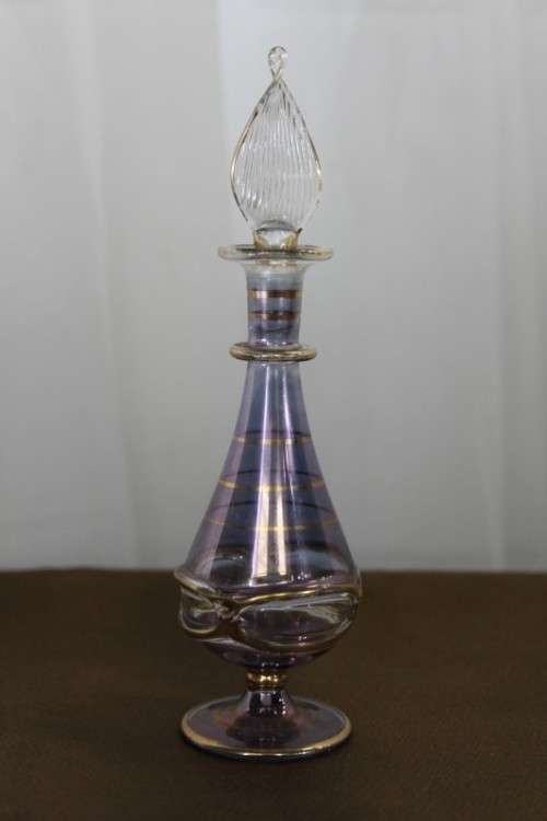 A MAGNIFICENT RARE HAND BLOWN MURANO OF ITALY GLASS PERFUME BOTTLE WITH A GLASS APPLICATOR = WOW!!!
