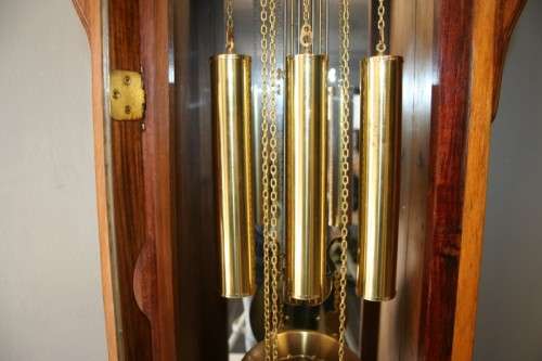 A MAGNIFICENT VINTAGE GERMAN MADE "TEMPUS FUGIT" GRANDFATHER CLOCK WITH A WESTMINSTER CHIME