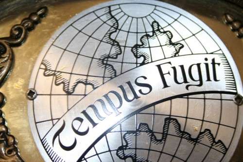 A MAGNIFICENT VINTAGE GERMAN MADE "TEMPUS FUGIT" GRANDFATHER CLOCK WITH A WESTMINSTER CHIME