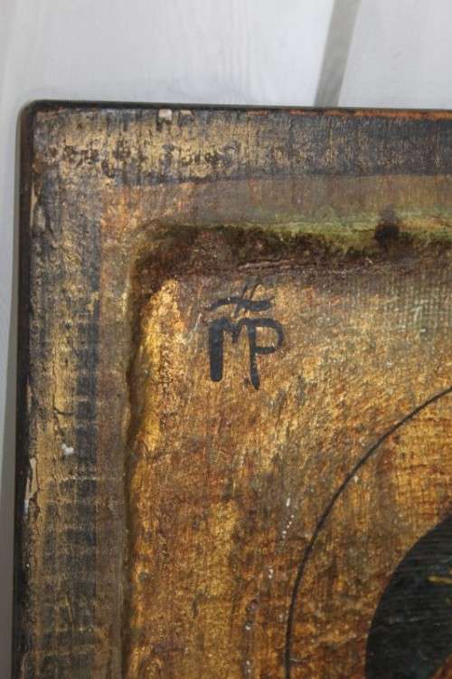 A SUPERB RARE RUSSIAN ORTHODOX RELIGIOUS ICON "MADONNA AND CHILD" WITH SPECTACULAR ARTWORK
