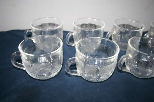 AN AWESOME COLLECTION OF 10 x FRENCH MADE ARCOROC "FLEUR" PATTERN PUNCH CUPS IN FABULOUS CONDITION