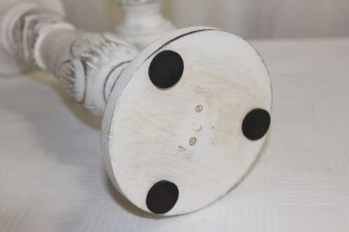 TWO FABULOUS (TALL) HAND CARVED "WHITEWASHED" WOODEN CANDLE HOLDERS IN AWESOME CONDITION bid/holder