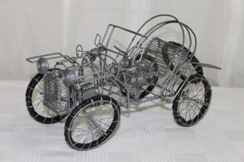 AN INCREDIBLE AND BEAUTIFULLY MADE WIRE "VINTAGE" CAR = AWESOME AND UNUSUAL DECOR DISPLAY PIECE