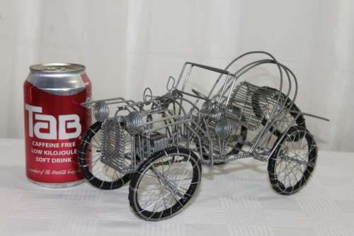 AN INCREDIBLE AND BEAUTIFULLY MADE WIRE "VINTAGE" CAR = AWESOME AND UNUSUAL DECOR DISPLAY PIECE