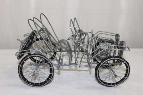 AN INCREDIBLE AND BEAUTIFULLY MADE WIRE "VINTAGE" CAR = AWESOME AND UNUSUAL DECOR DISPLAY PIECE