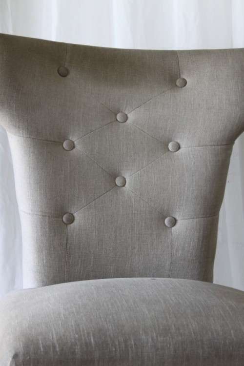 TWO AWESOME MODERN UPHOLSTERED ARC-BACK CHAIRS WITH BUTTON DETAILING bid/chair
