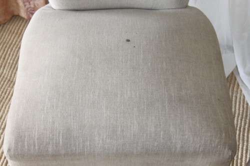 TWO AWESOME MODERN UPHOLSTERED ARC-BACK CHAIRS WITH BUTTON DETAILING bid/chair