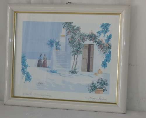 A BEAUTIFUL WHITE FRAMED SIGNED LIMITED EDITION WATERCOLOUR PRINT BY ITALIAN ARTIST GIORGIO ZUPPINI